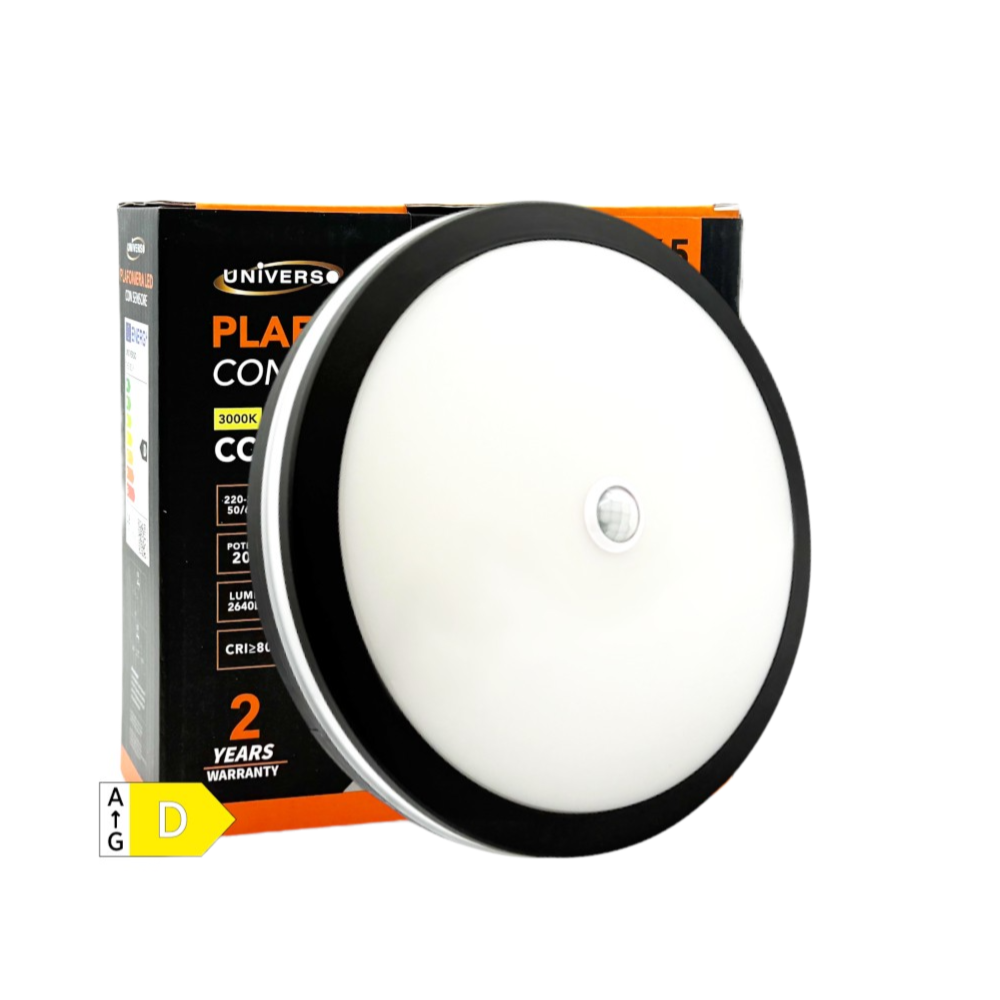 UNIVERSO · Plafoniera SMD LED Circolare con Sensore SS-ESS-03N3C 20W | Switch CCT 3000K-4000K-6500K IP65 – vista del prodotto