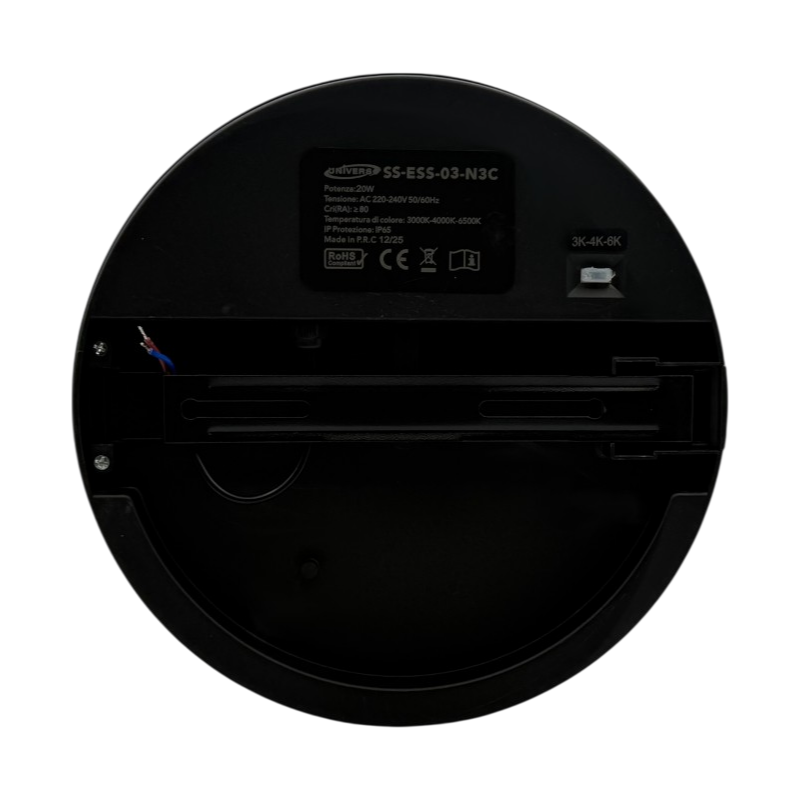 UNIVERSO · Plafoniera SMD LED Circolare con Sensore SS-ESS-03N3C 20W | Switch CCT 3000K-4000K-6500K IP65 – dettaglio 4
