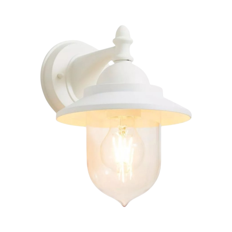 UNIVERSO · Portalampada lanterna da giardino 524WA-B247-B applique da muro bianca attacco E27 IP44 per esterno – dettaglio 2