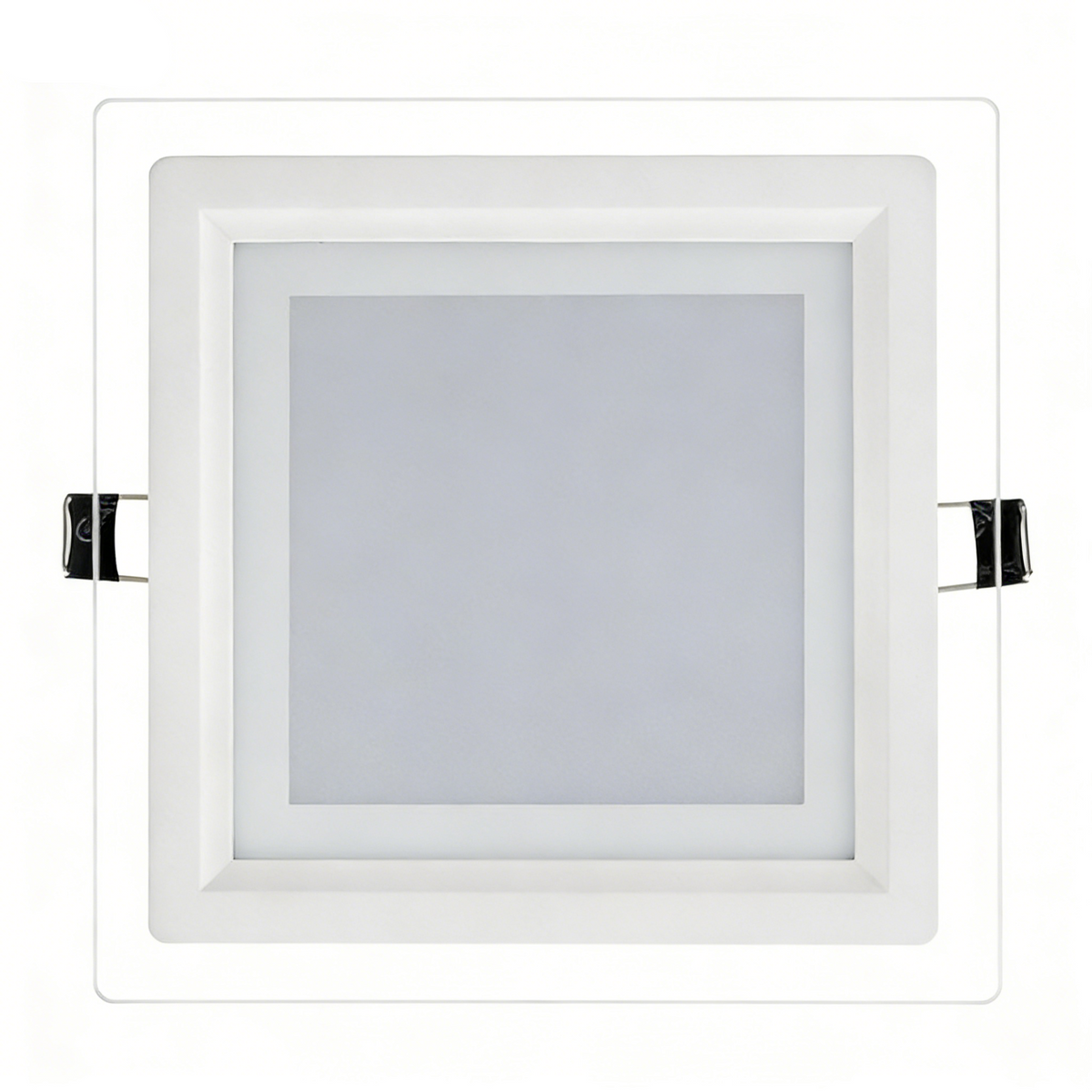 UNIVERSO · Pannello Faretto LED Quadrato in Vetro 6W Alta Luminosità | CCT Regolabile 3000K-4000K-6500K – vista del prodotto