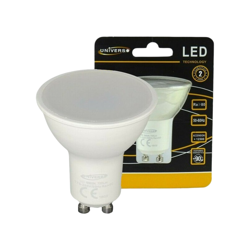 UNIVERSO · Confezione da 5 Pezzi – Lampadina LED GU10 10W, Faretto Spotlight 110°, 720 Lumen, CCT 3000K/4000K/6500K – dettaglio 3
