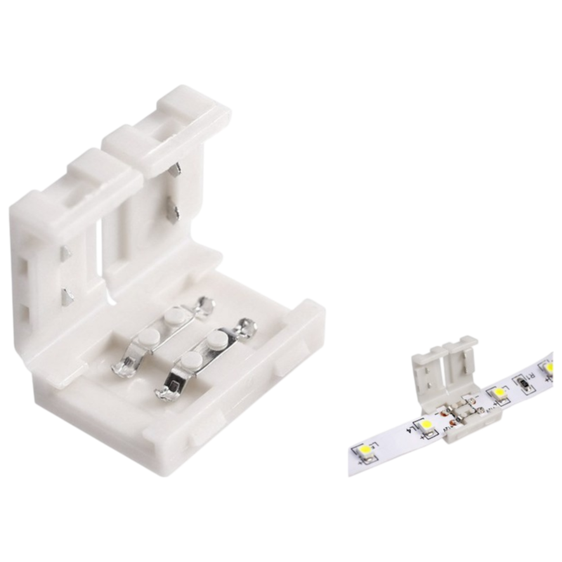UNIVERSO · Giunto Connettore per Strip LED Monocolore 2 Pin 8mm | Spinotto 12V/24V SMD | Confezione 5 Pezzi – vista del prodotto