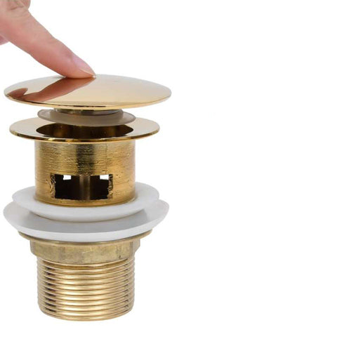 Solvivo · Piletta di scarico oro universale 1/4" per lavandino pop-up tappo – vista principale