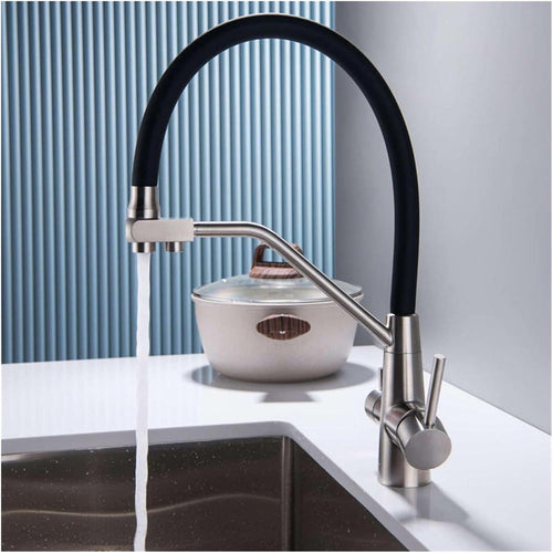 Solvivo · Rubinetto cucina in silicone 3 vie per depuratore 2 leve Sistema Osmosi – dettaglio 2