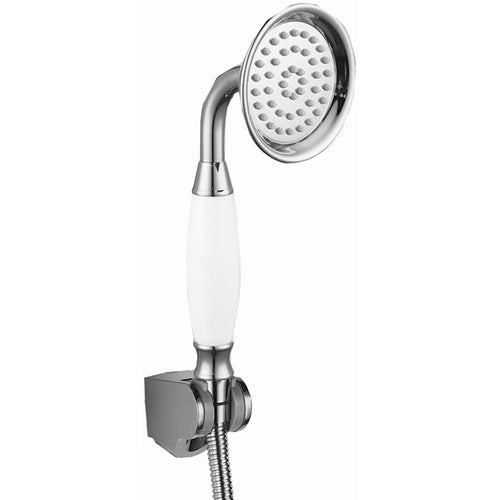 Solvivo · Soffione doccia stile retrò in abs lucido · attacco 1/2" bianco – dettaglio 2