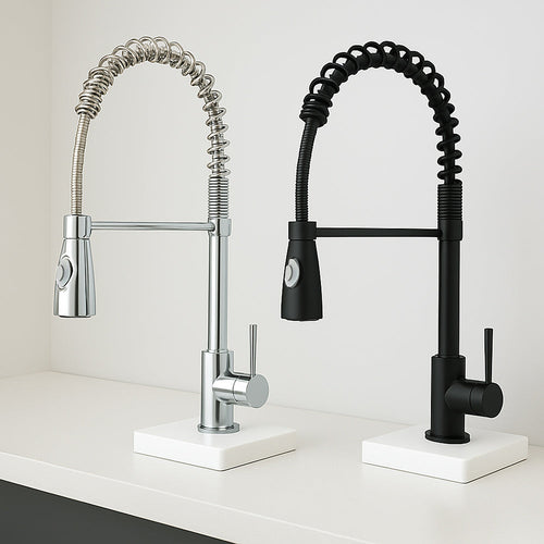 Solvivo · Rubinetto da cucina a canna alta orientabile 2 getti d’acqua – vista principale