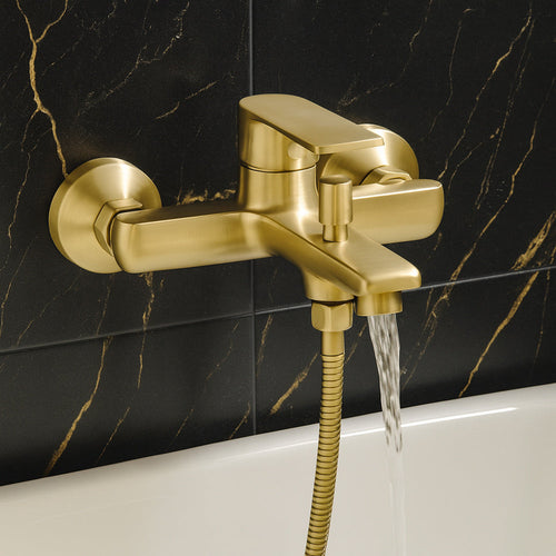 Solvivo · Seven · Rubinetto per vasca a parete da bagno oro opaco – dettaglio 2