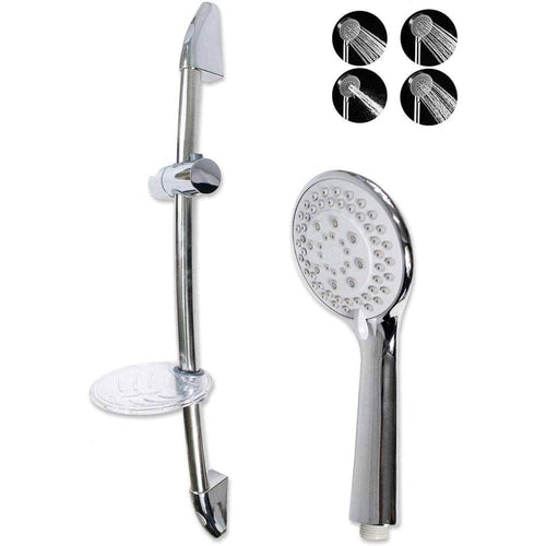Solvivo · Saliscendi cromato · soffione multigetto staffa porta sapone 70 cm – vista principale