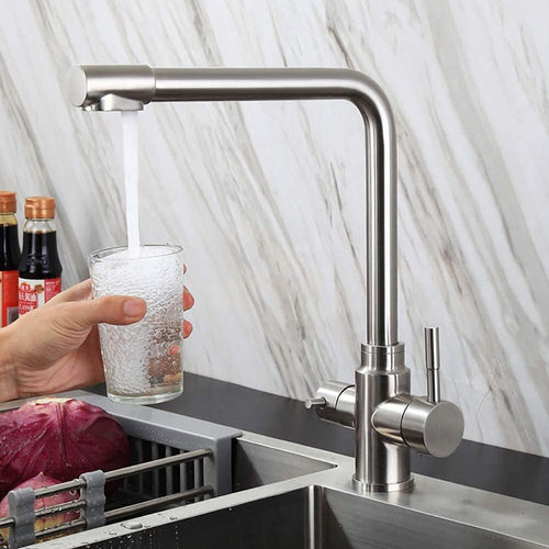 Solvivo · Rubinetto cucina 3 vie per depuratore d’acqua 2 leve Sistema Osmosi – dettaglio 2