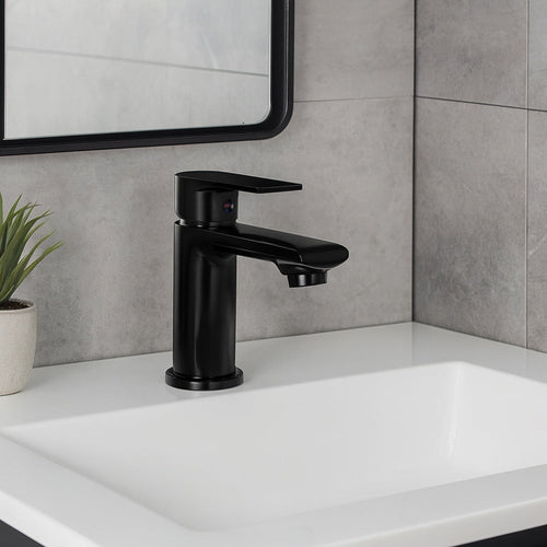 Solvivo · SEVEN · Rubinetto nero da lavabo per bagno miscelatore – vista principale