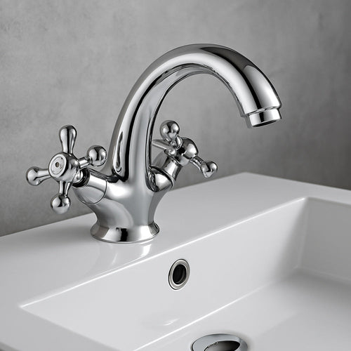 Solvivo · Roma · Rubinetto lavabo due manopole miscelatore da bagno – vista principale