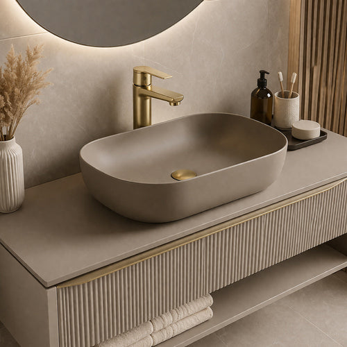Solvivo · SEVEN · Rubinetto oro opaco da lavabo per bagno miscelatore – dettaglio 2