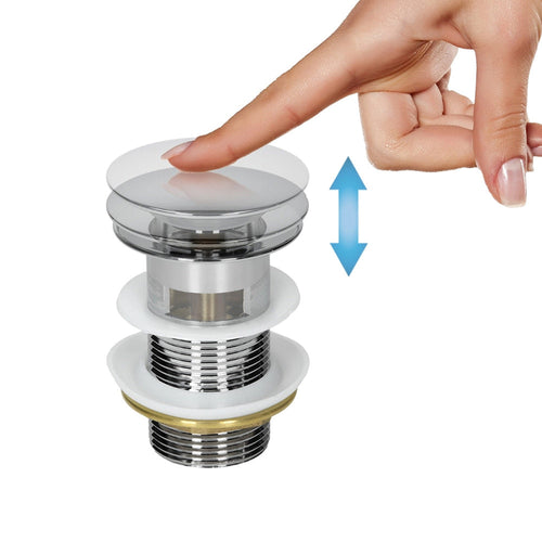 Solvivo · Piletta di scarico universale 1/4" per lavandino pop-up tappo 98 mm – vista principale