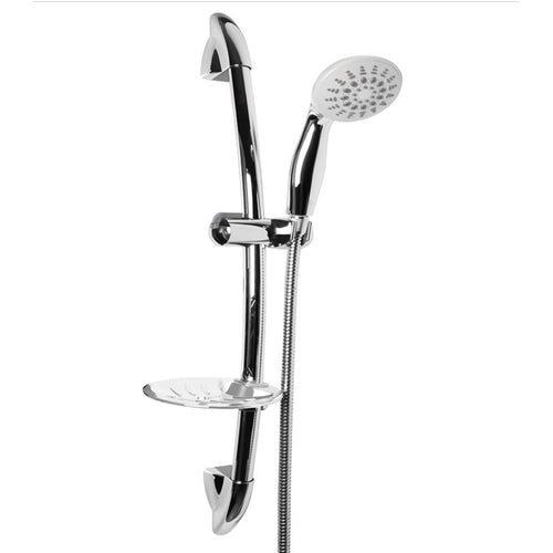 Solvivo · Saliscendi cromato · soffione multigetto staffa porta sapone 70 cm – dettaglio 2