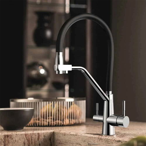 Solvivo · Rubinetto cucina in silicone 3 vie per depuratore 2 leve Sistema Osmosi – vista principale