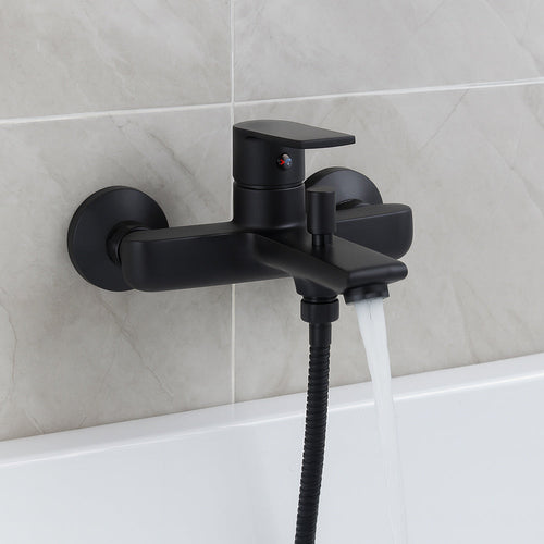 Solvivo · Seven · Rubinetto per vasca a parete da bagno nero – dettaglio 2