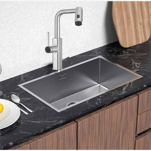 Solvivo · Rubinetto cucina estraibile erogatore girevole 2 getti cromato lucido – vista principale