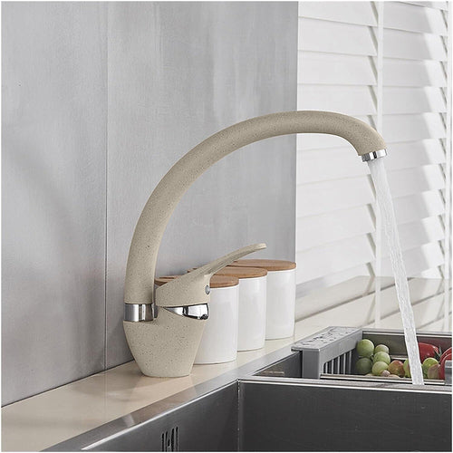 Solvivo · Rubinetto da cucina canna alta orientabile colore avena – vista principale
