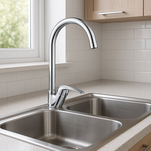 Solvivo · Rubinetto da cucina a canna alta curva miscelatore orientabile – vista principale