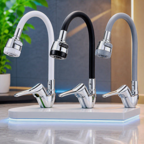Solvivo · Rubinetto con doccetta in silicone flessibile da cucina 2 getti – vista principale