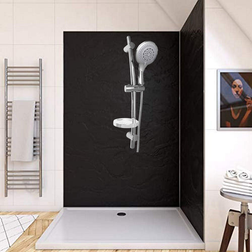 Solvivo · Saliscendi cromato · soffione multigetto staffa porta sapone 70 cm – dettaglio 2