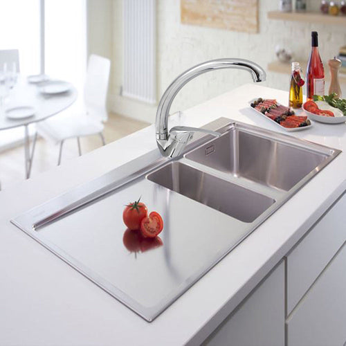 Solvivo · Rubinetto da cucina a canna alta curva miscelatore cromato lucido – dettaglio 2