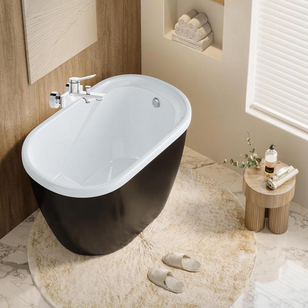 Solvivo · Sky · Rubinetto vasca bagno stilizzato ottone cromato lucido – dettaglio 2