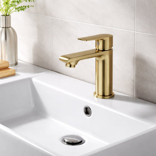 Solvivo · SEVEN · Rubinetto oro opaco da lavabo per bagno miscelatore – vista principale