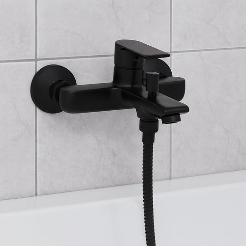 Solvivo · Seven · Rubinetto per vasca a parete da bagno nero – vista principale
